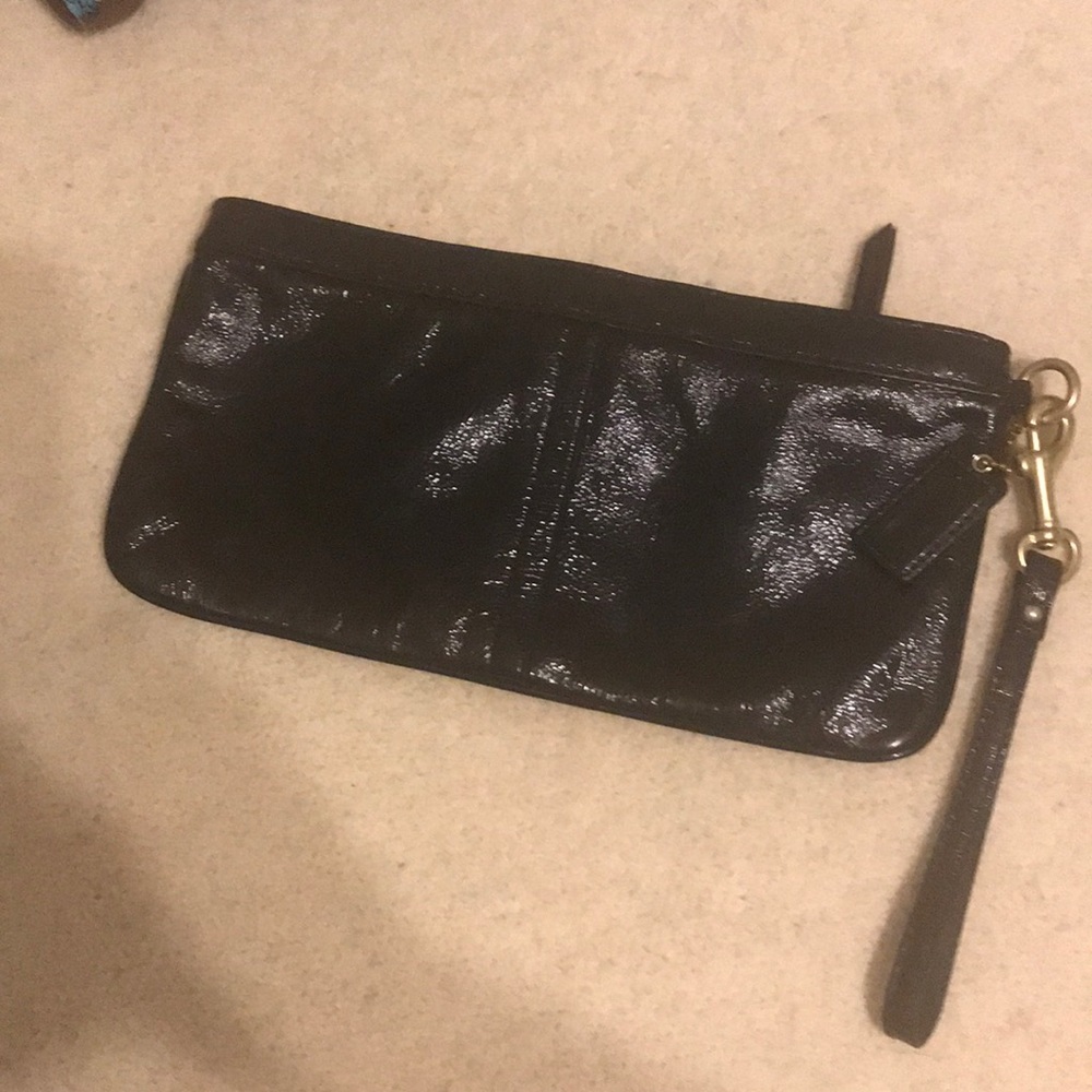 Black Patent clutch bag